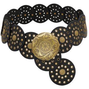 2992 Wide Disc Belt For Women Boho Concho Leather Belts Vintage Western Waist